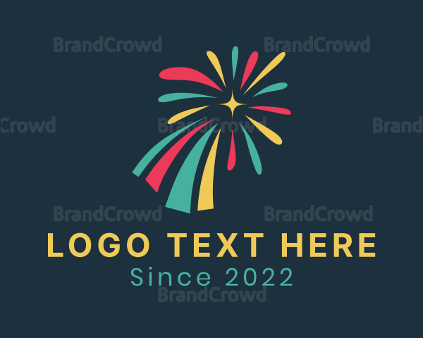 Colorful Fireworks Burst Logo