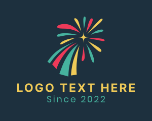 Tri - Colorful Fireworks Burst logo design
