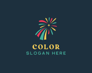 Colorful Fireworks Burst logo design