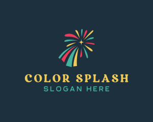 Colorful Fireworks Burst logo design