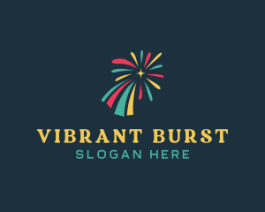 Colorful Fireworks Burst logo design