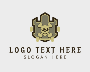 Spooky - Skull Pirate Crest logo design