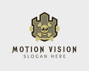 Scary - Skull Pirate Crest logo design