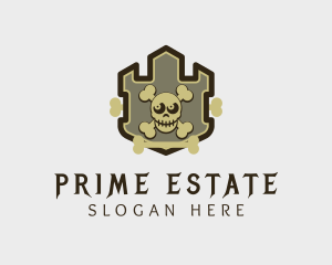 Dangerous - Skull Pirate Crest logo design