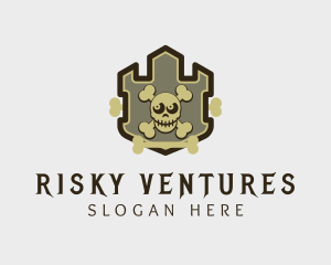 Skull Pirate Crest logo design