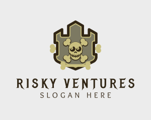 Dangerous - Skull Pirate Crest logo design