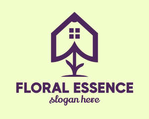 Bouquet - Flower House Outline logo design