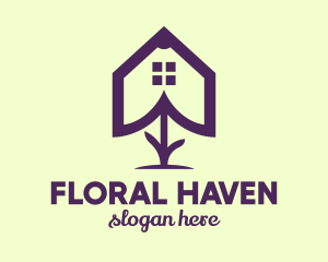 Bouquet - Flower House Outline logo design