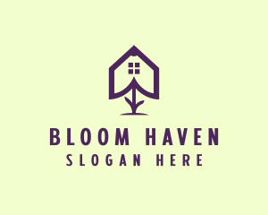 Flower Home Outline logo design