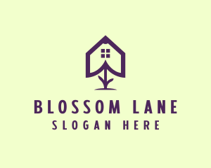 Flower Home Outline logo design