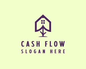 Flower Home Outline logo design