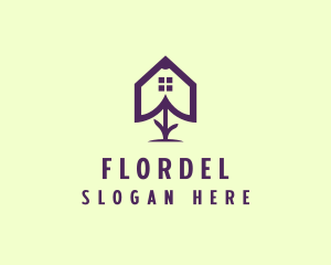 Flower Home Outline logo design