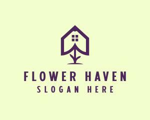 Flower Home Outline logo design