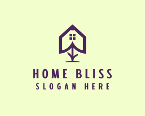 Flower Home Outline logo design