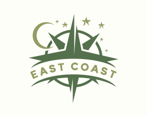 East - Moon Star Compass logo design