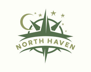 North - Moon Star Compass logo design