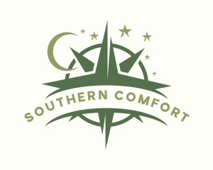 South - Moon Star Compass logo design