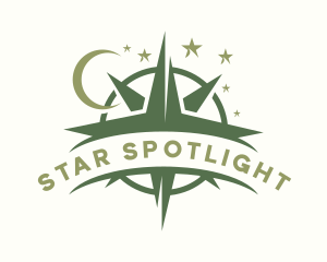 Moon Star Compass logo design