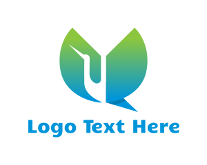 Stork - Gradient Flamingo Wings logo design