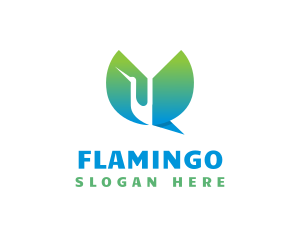 Flamingo Bird Wings logo design