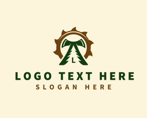 Log - Carpentry Axe Saw Blade logo design