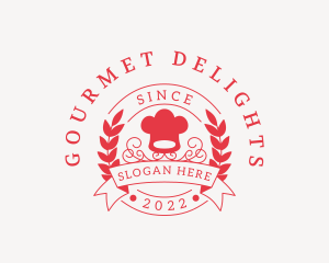 Gourmet Toque Wreath  logo design