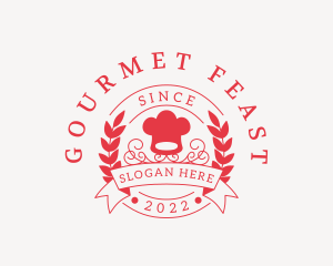 Gourmet Toque Wreath  logo design