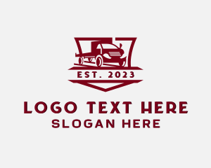 Emblem - Trailer Truck Logistic logo design
