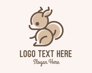 Creature - Cute Minimalist Squirrel logo design