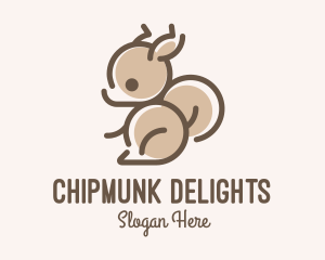 Cute Minimalist Squirrel logo design