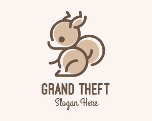 Stroke - Cute Minimalist Squirrel logo design