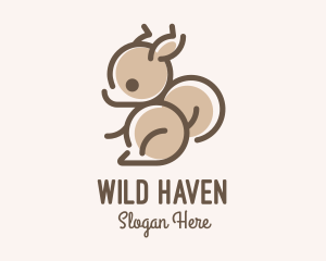 Cute Minimalist Squirrel logo design