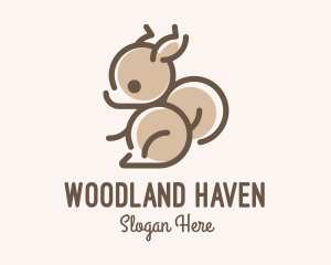 Cute Minimalist Squirrel logo design