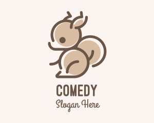 Veterinary Clinic - Cute Minimalist Squirrel logo design