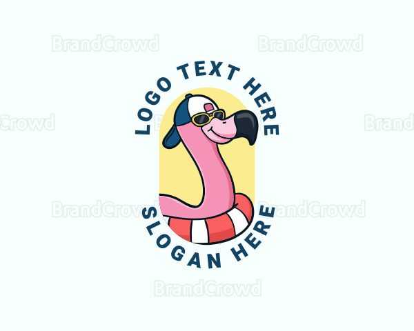 Summer Beach Flamingo Logo