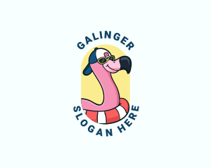 Summer Beach Flamingo Logo