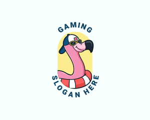 Summer Beach Flamingo Logo