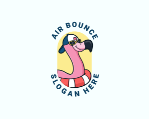 Summer Beach Flamingo logo design