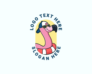 Summer Beach Flamingo Logo