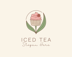 Sweet Cupcake Flower logo design