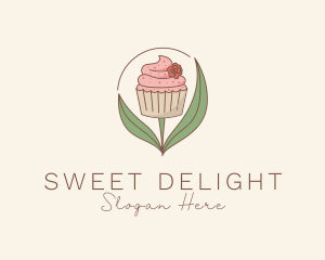 Sweet Cupcake Flower logo design