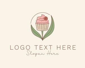 Sweet Cupcake Flower Logo