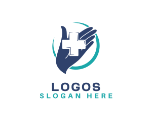 Health - Medical Hand Cross logo design