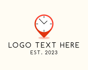 Location Pin - Location Clock Time logo design