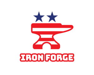 Blacksmith - Iron Anvil Patriotic logo design