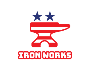 Iron - Iron Anvil Patriotic logo design