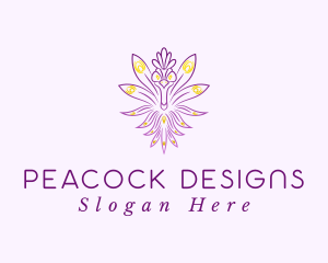 Glamorous Violet Peacock logo design