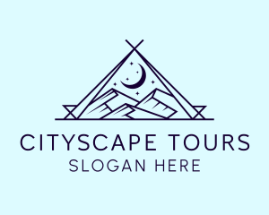 Sightseeing - Night Mountain Camping logo design