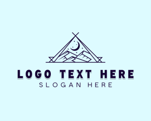 Outdoor - Night Mountain Camping logo design