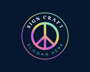 Peace Sign Symbol logo design